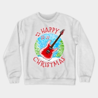 Christmas Electric Guitar Guitarist Musician Xmas Crewneck Sweatshirt